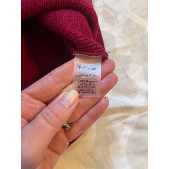 Universal standard Heathered red v front button cardigan sweater women’s 2X - Picture 7 of 8